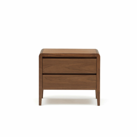 Bedside table with 2 drawers with horizontal veneer fronts