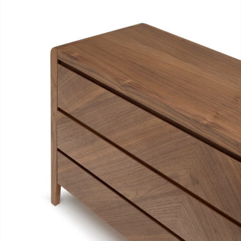 Chest of drawers with 3 drawers and herringbone inlaid fronts